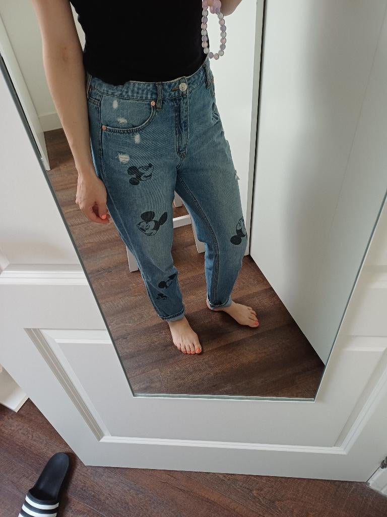Spijkerbroek Mickey Mouse, Blauw, Nieuw, Ophalen of Verzenden, W30 - W32 (confectie 38/40)