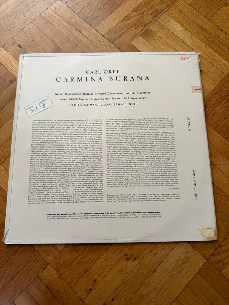 Carl Orff - Carmina Burana (Vinyl LP), Cd's en Dvd's, Ophalen of Verzenden, Zo goed als nieuw