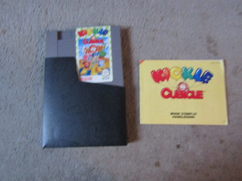 NES spel: Kickle Cubicle met boekje en hoesje, Spelcomputers en Games, Puzzel en Educatief, Gebruikt, 1 speler, Ophalen of Verzenden