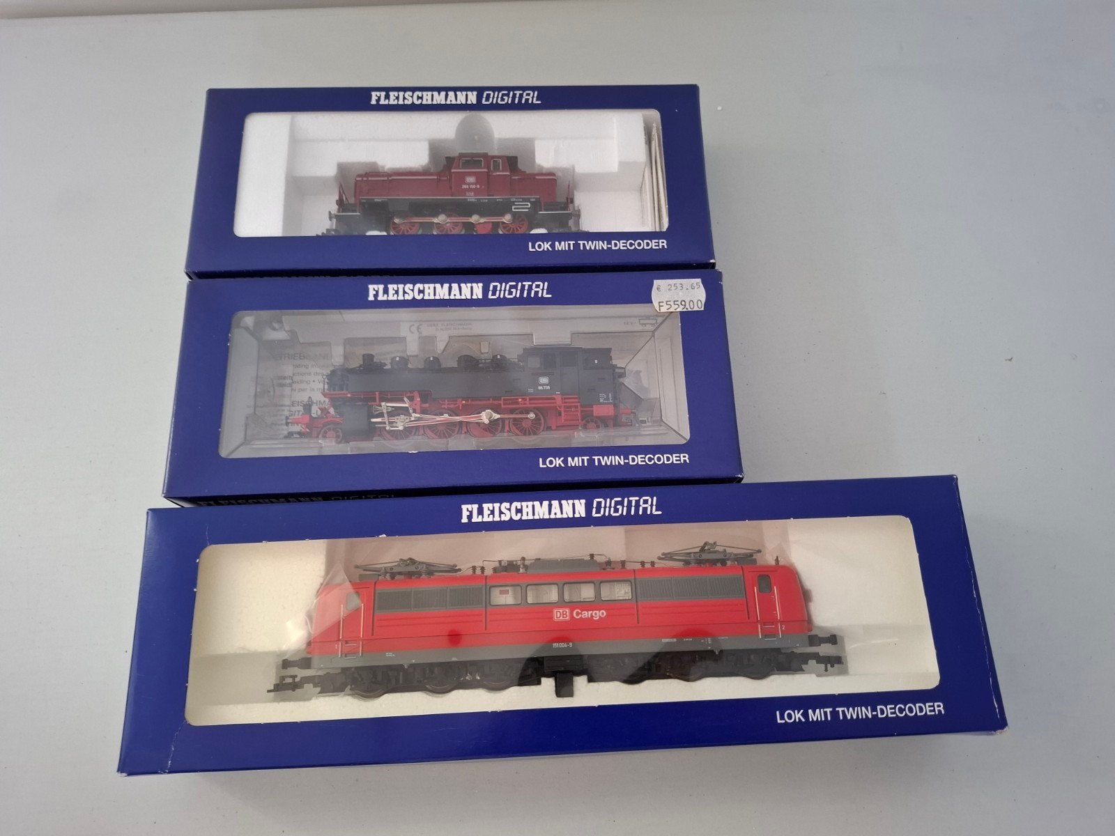 Fleischmann 3 diverse digitale locomotieven met Twin decoder, Fleischmann, Nieuw, Ophalen of Verzenden, Gelijkstroom