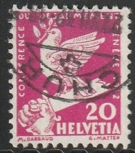 Zwitserland 1932 252 Ontwapening 20c, Gest, Ophalen of Verzenden, Gestempeld