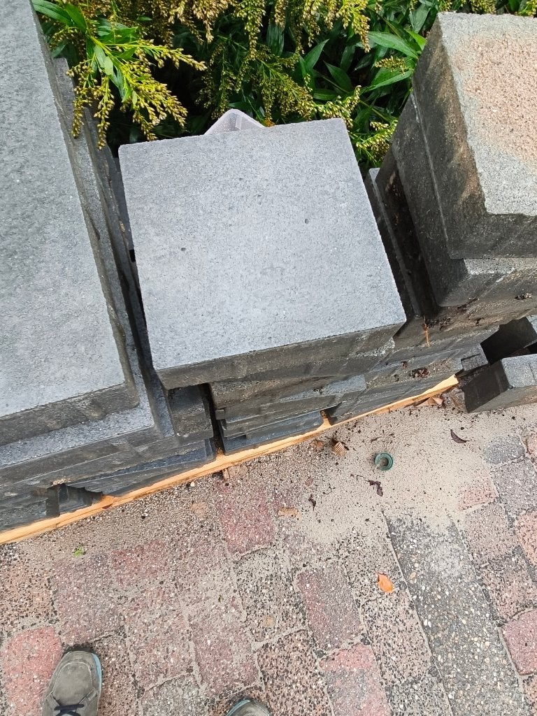 Antraciet Betontegels 50x50 – 8 cm Dik – Oprit & Terras, Ophalen, Gebruikt, 10 m² of meer, Beton