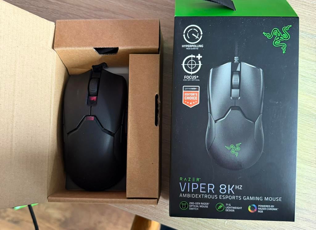 Razer Viper 8K Hz, Computers en Software, Muizen, Ophalen of Verzenden, Zo goed als nieuw