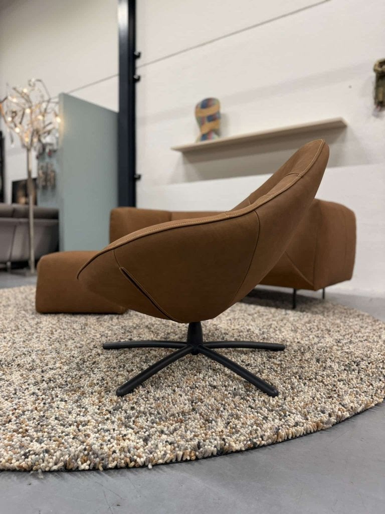 Nieuw Label Hidde Hidde Soft Draai Fauteuil cognac Stoel, Label van den Berg, Nieuw, Ophalen of Verzenden, Label