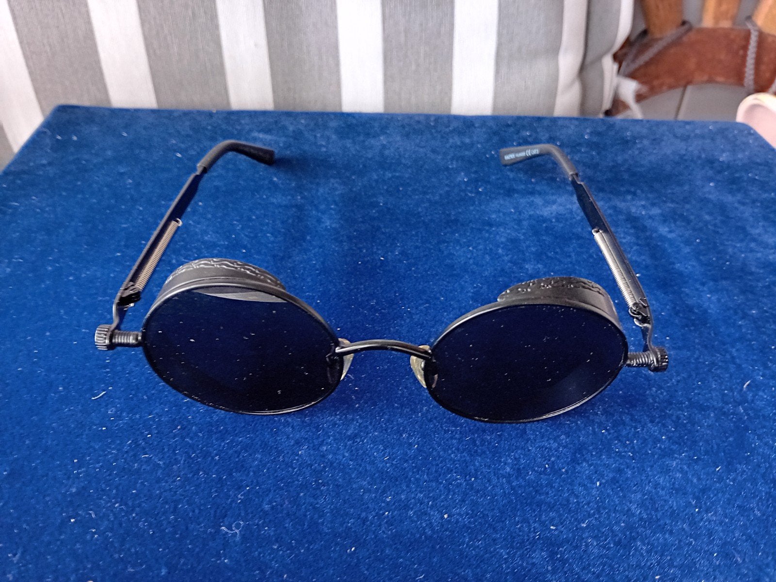 Unieke Steampunk Zonnebril - Rond en Zwart, Overige merken, Zonnebril, Zwart, Ophalen of Verzenden