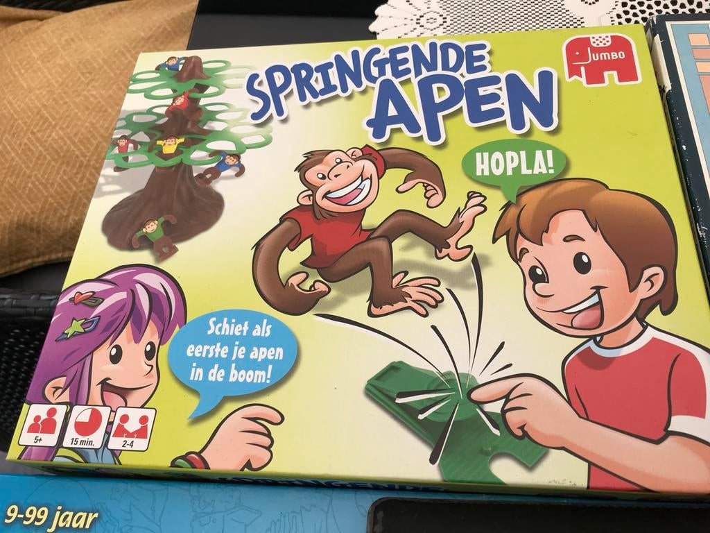 Springende Apen - Leuk familiespel van Jumbo, Drie of vier spelers, Ophalen of Verzenden, Gebruikt