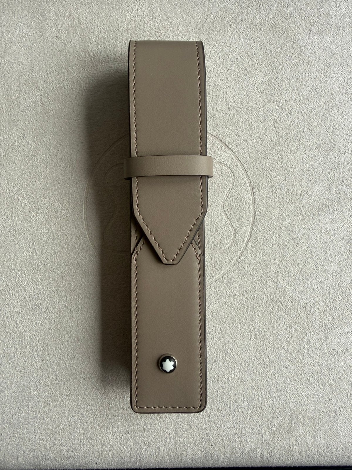 Montblanc leren pen etui 1 pen size, Ophalen, Nieuw, Balpen, Mont Blanc