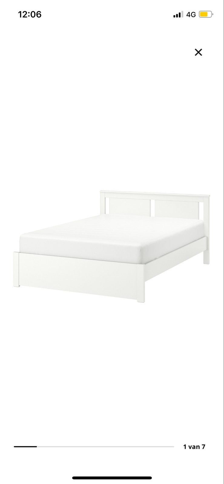 IKEA Songesand bed met lades en matras (140x200), Ophalen, Gebruikt, Wit, 140 cm
