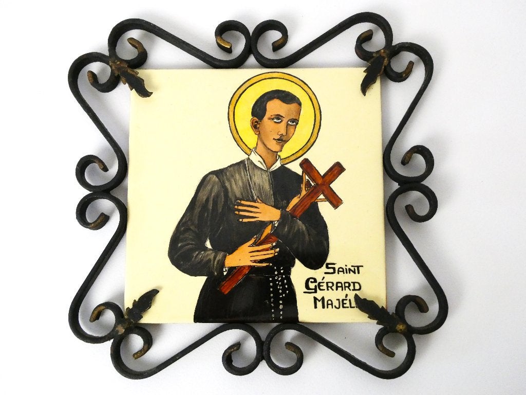 Handbeschilderde tegel Saint Gérard Majella / Sint Gerardus, Antiek en Kunst, Ophalen of Verzenden