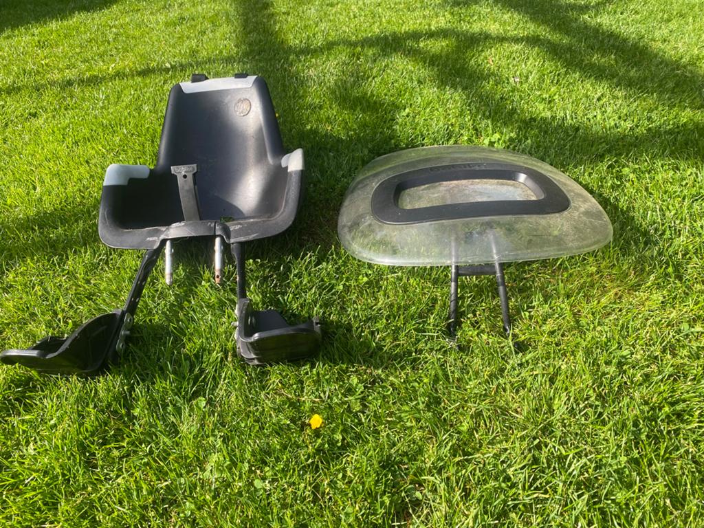 fietsstoeltje met windscherm, Fietsen en Brommers, Voorzitje, Ophalen of Verzenden, 0 t/m 13 kg, Gebruikt