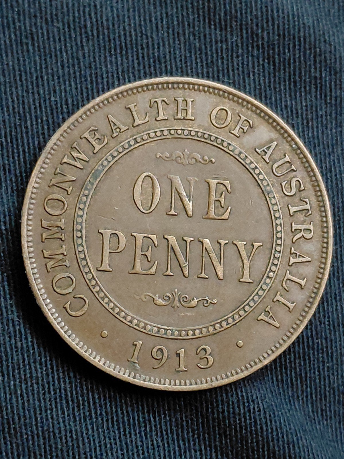 Australië 1 Penny 1913 George V, Verzenden, Losse munt