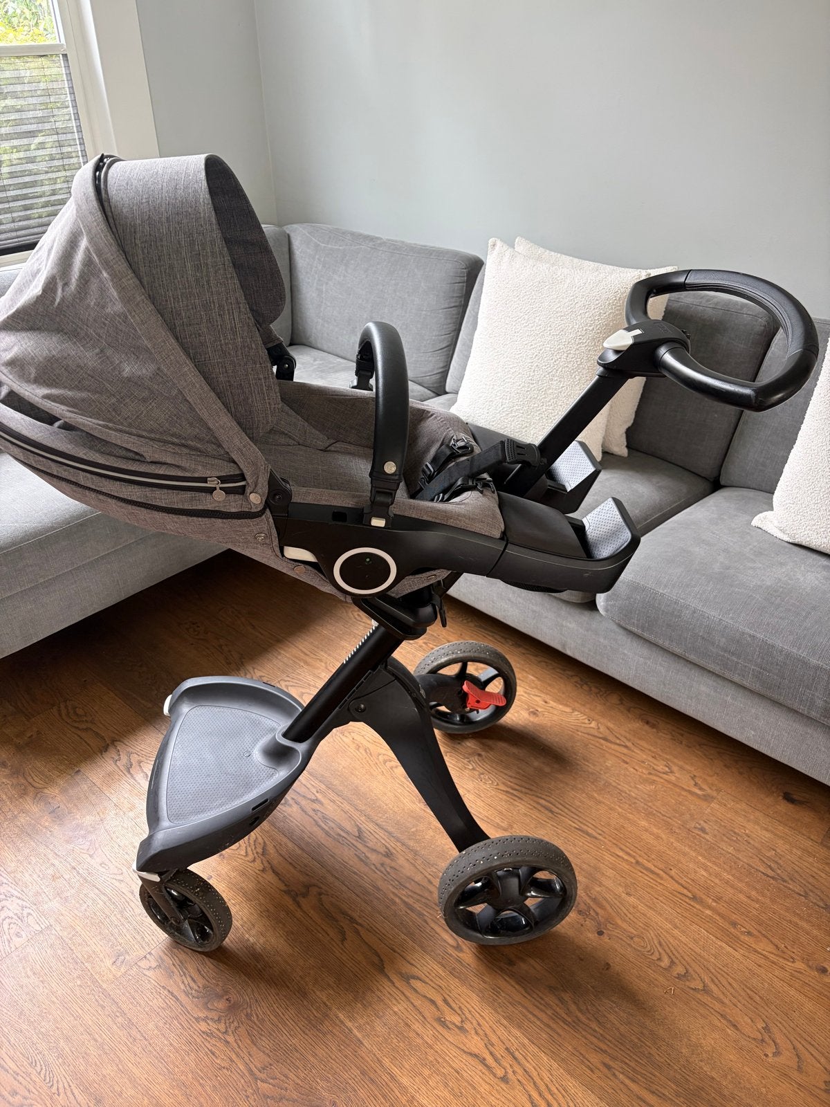 Stokke Xplory Combiwagen met Reiswieg en Zitje, Gebruikt, Combiwagen, Verstelbare duwstang, Ophalen