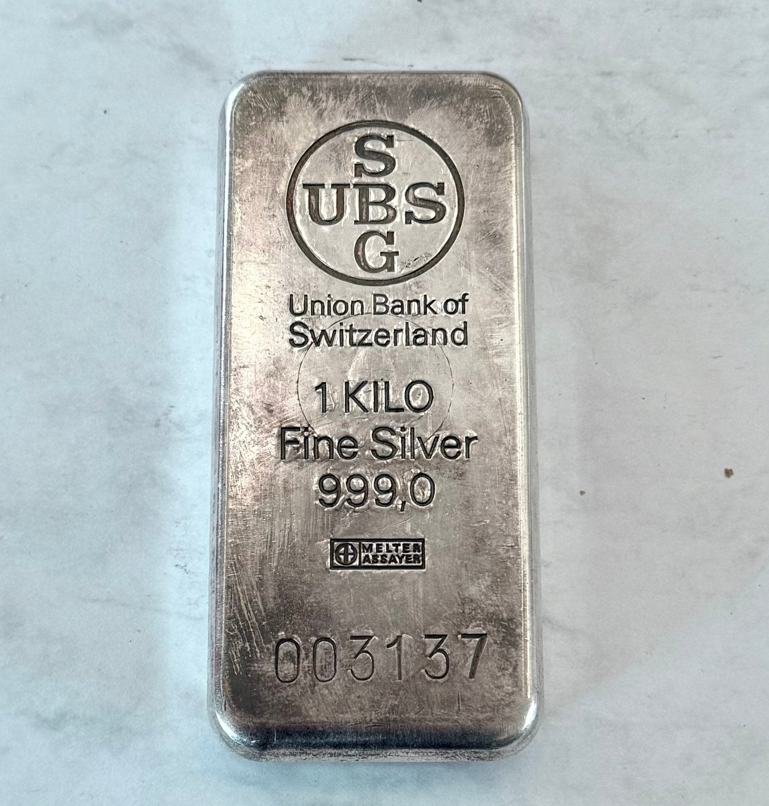 1 kilo zilver UBS Union Bank Switserland / SBG 999 zilver, Ophalen of Verzenden, Zilver