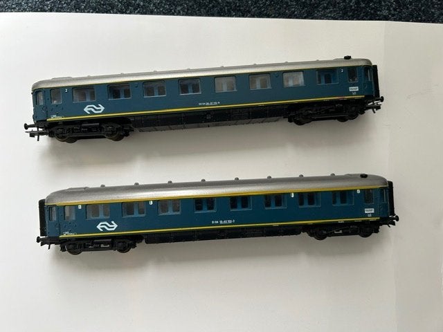 2 NS Personen rijtuigen ROCO Blauw, Gebruikt, Gelijkstroom, Wagon, Ophalen of Verzenden