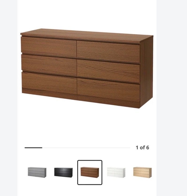 Ikea Malm ladekast donkerbruin, Ophalen, Gebruikt, 5 laden of meer, 150 tot 200 cm