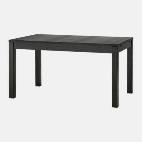 IKEA BJURSTA uitschuifbare eettafel zwartbruin 140–220 cm, Ophalen, Gebruikt, 150 tot 200 cm, 200 cm of meer