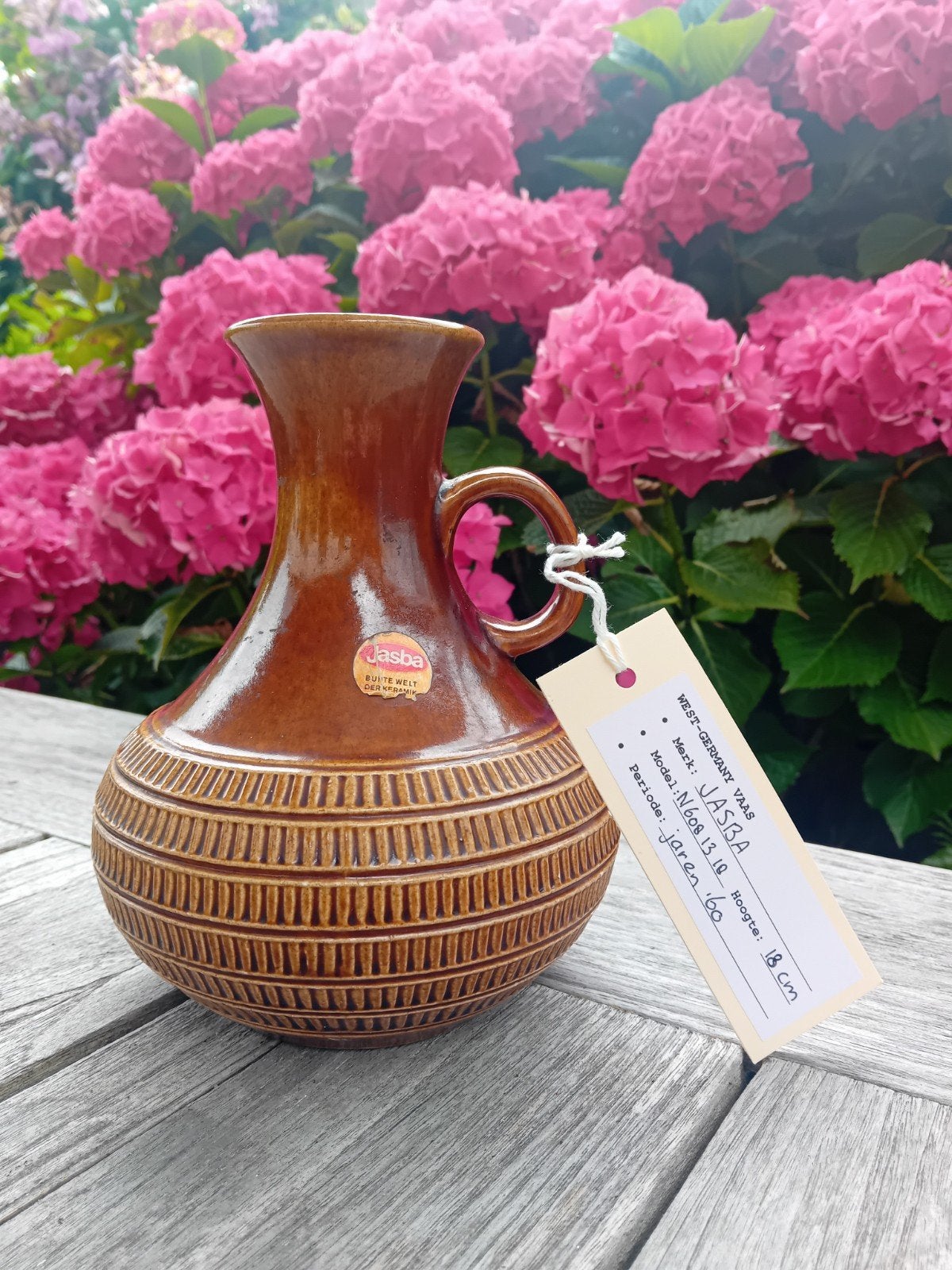 Vintage Jasba West-Duitsland vaas N60813 18, jaren '60, Ophalen