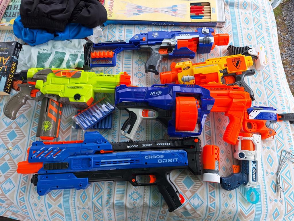 Grote collectie Nerf en X-Shot blasters, Ophalen, Gebruikt, Jongen of Meisje