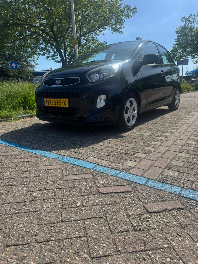 Kia Picanto 1.0 Cvvt 5-DRS 2016 Zwart, 78dkm, Auto's, Kia, Stof, Zwart, USB, Zwart