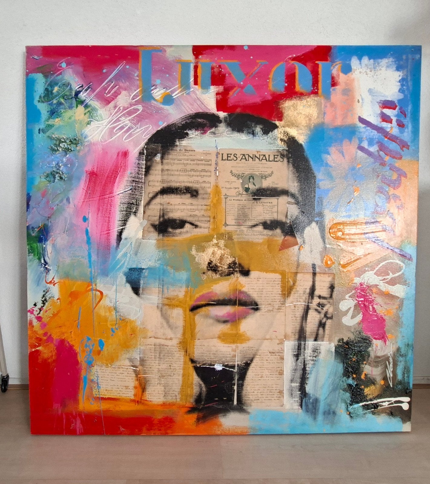 Abraham Art schilderij 130x130cm, Ophalen, Figuren, Gemengde techniek, Overige materialen