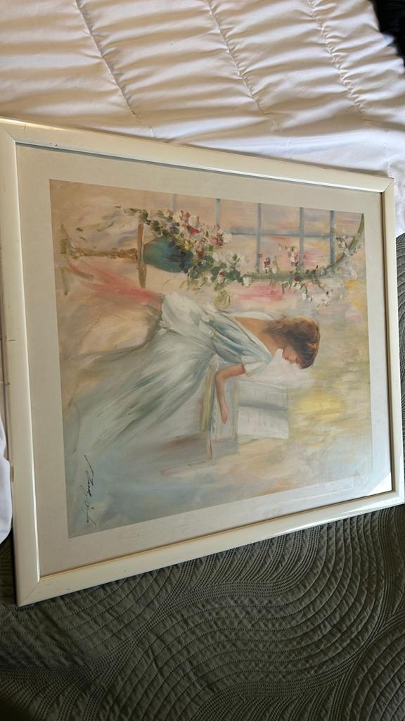 Schilderij Vrouw aan Piano - Romantische Kunst, Ophalen of Verzenden