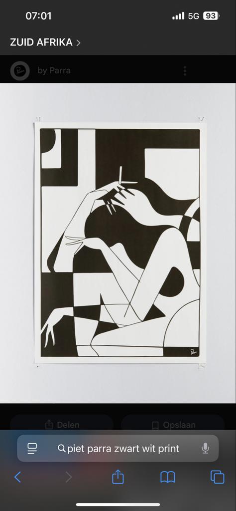 Piet Parra Zwart Wit Print, Ophalen of Verzenden