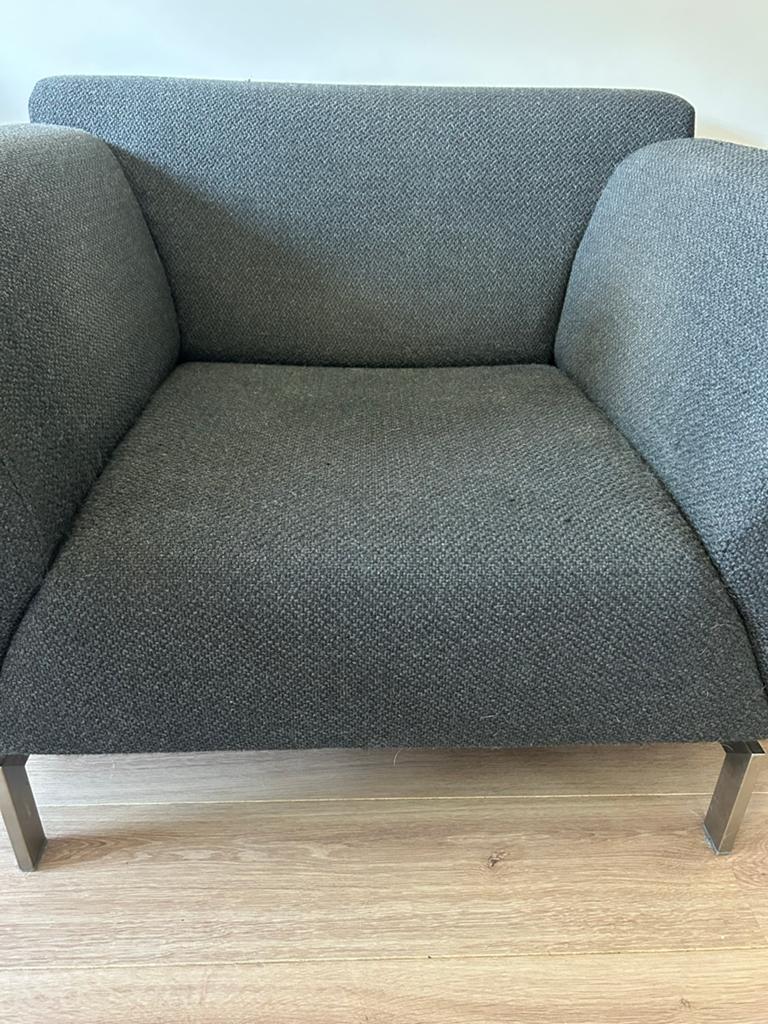 Rolf Benz fauteuil - Donkergrijs stof, Huis en Inrichting, Fauteuils, Ophalen, Gebruikt, Stof, 75 tot 100 cm