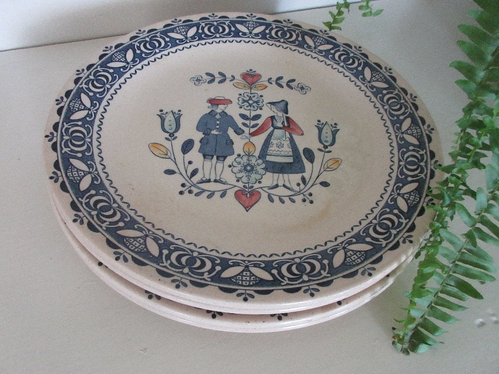 4 borden Johnson Brothers England Staffordshire Hearts-flowe, Antiek en Kunst, Ophalen of Verzenden