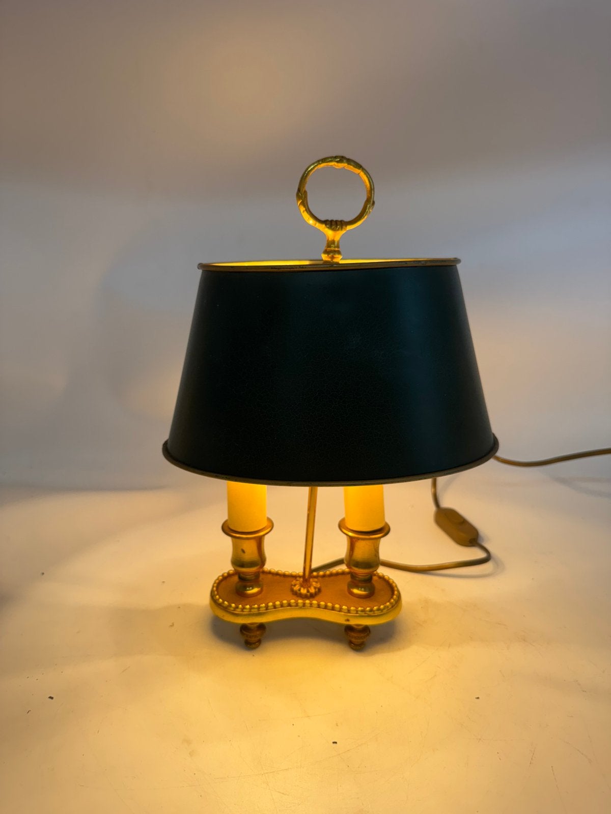 Bouillotte Lamp – Klassieke Franse Stijl – 33 cm – tote kap, Ophalen of Verzenden