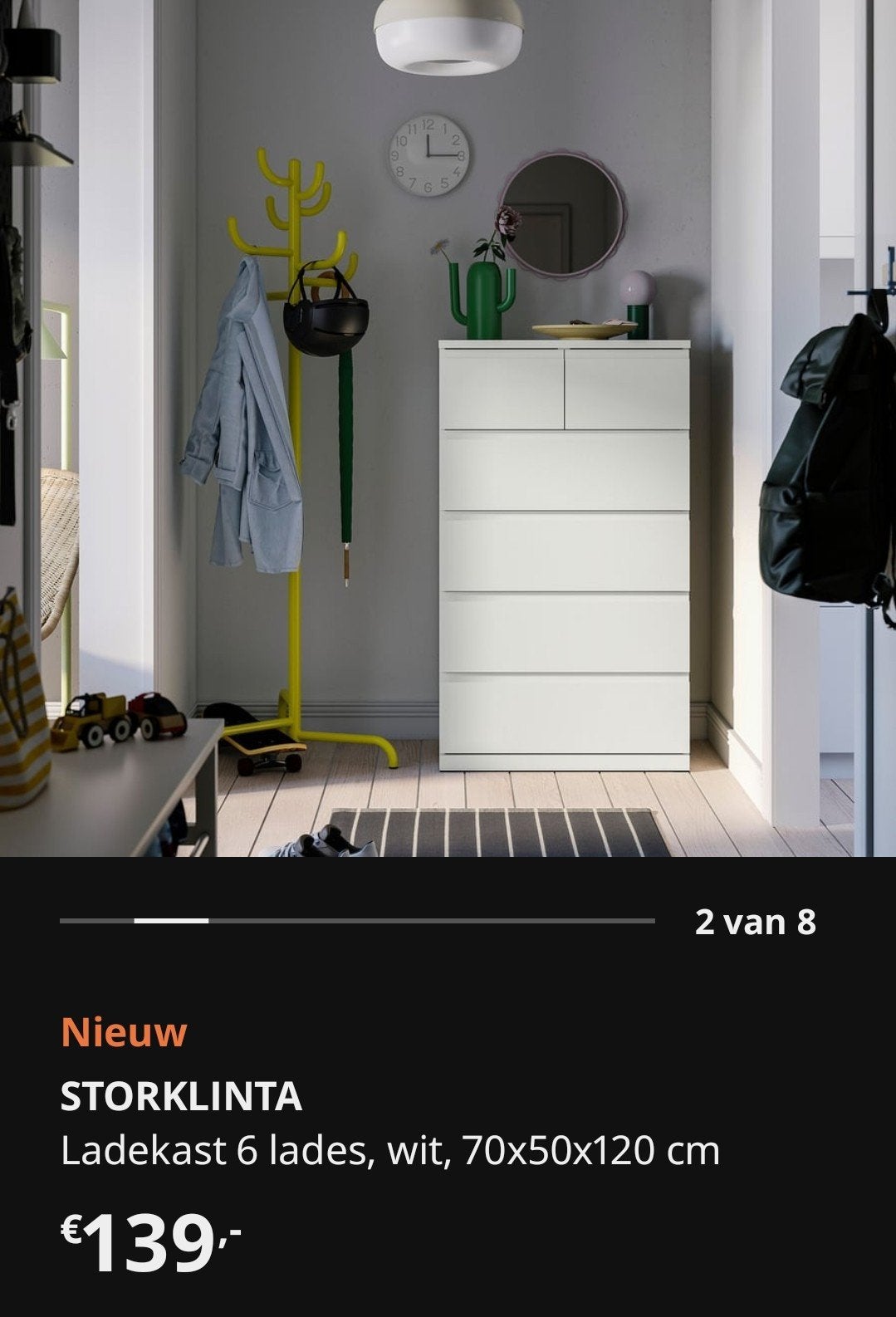 Ikea Malm ladekast met 6 lades, Ophalen, Gebruikt, 5 laden of meer, 100 tot 150 cm