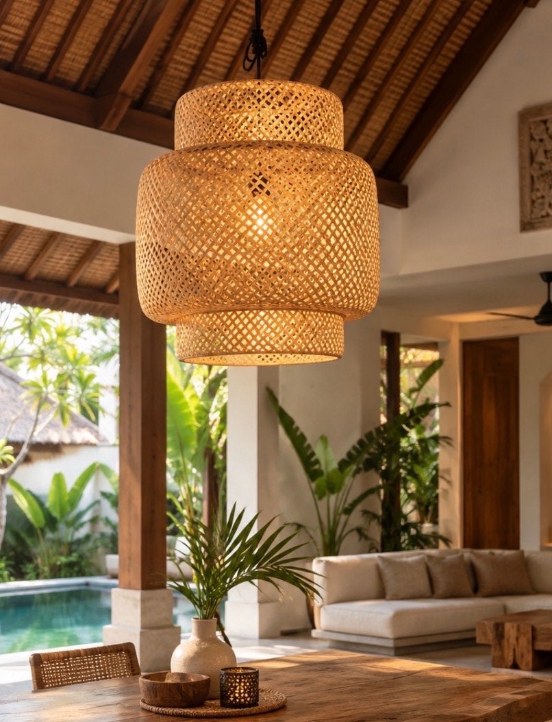 Bamboe Ikea Sinnerlig Hanglamp, Huis en Inrichting, Ophalen, Zo goed als nieuw, Natuurlijk materiaal, E27 (groot)