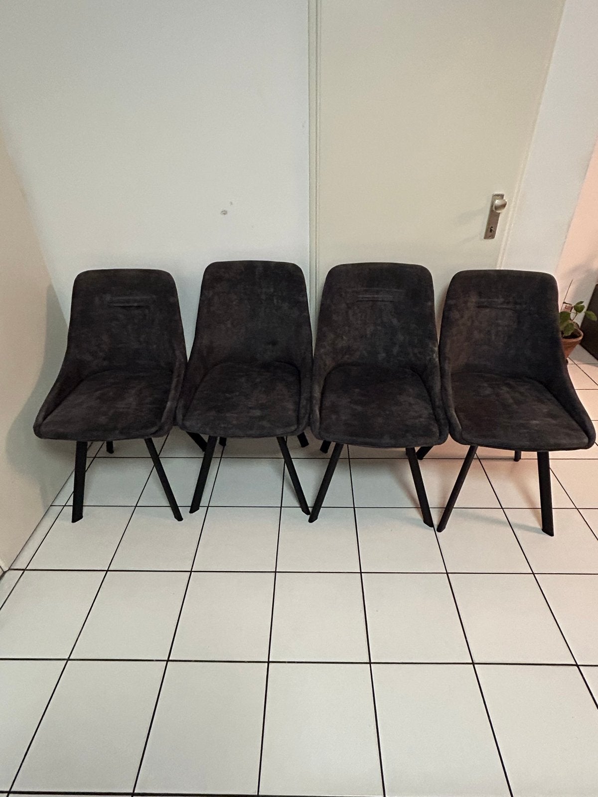 4 Haco eetkamerstoelen met draaifunctie, Gebruikt, Ophalen of Verzenden, Vier, Eetkamer stoelen fluweel