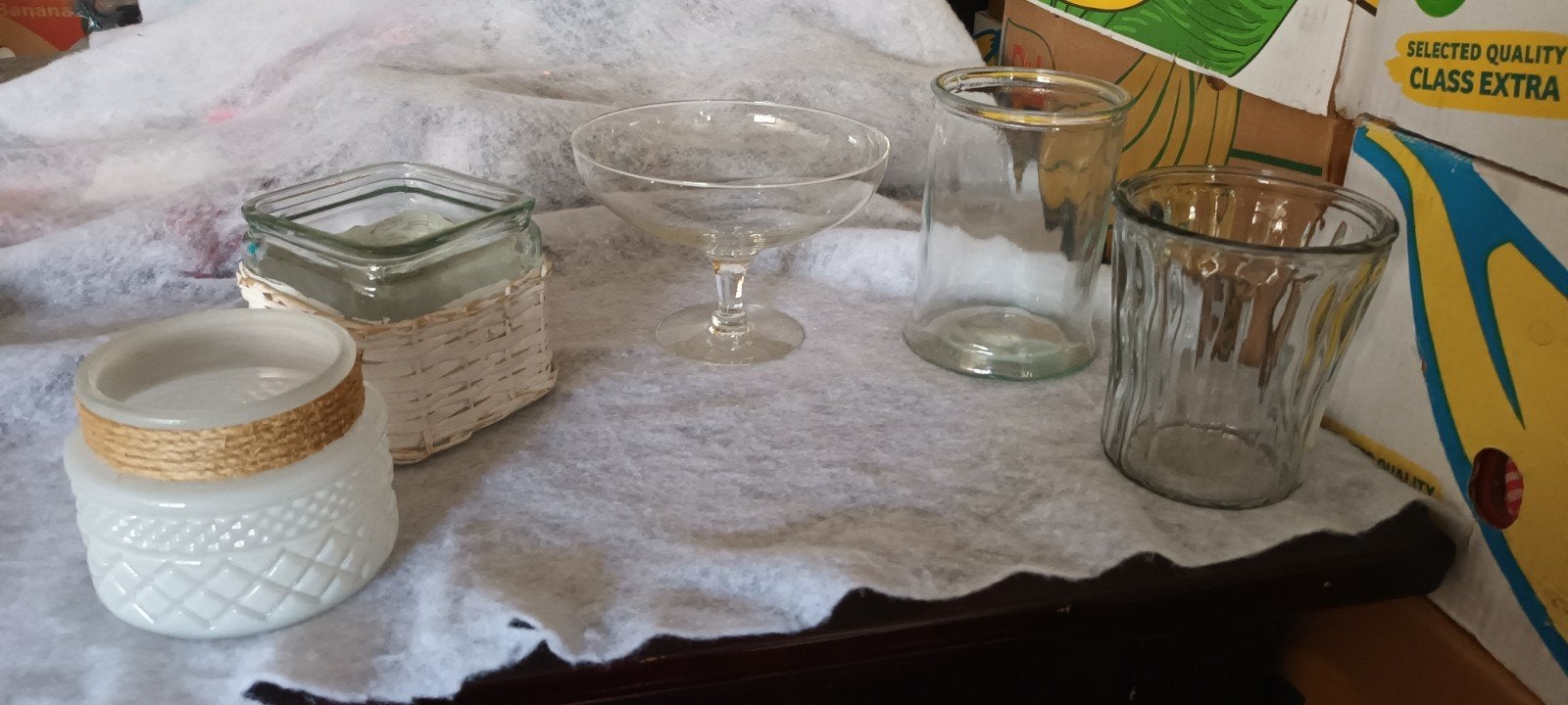 5 Diverse glazen schalen en potten 5 euro per stuk, Gebruikt, Schaal, Rond, Ophalen of Verzenden