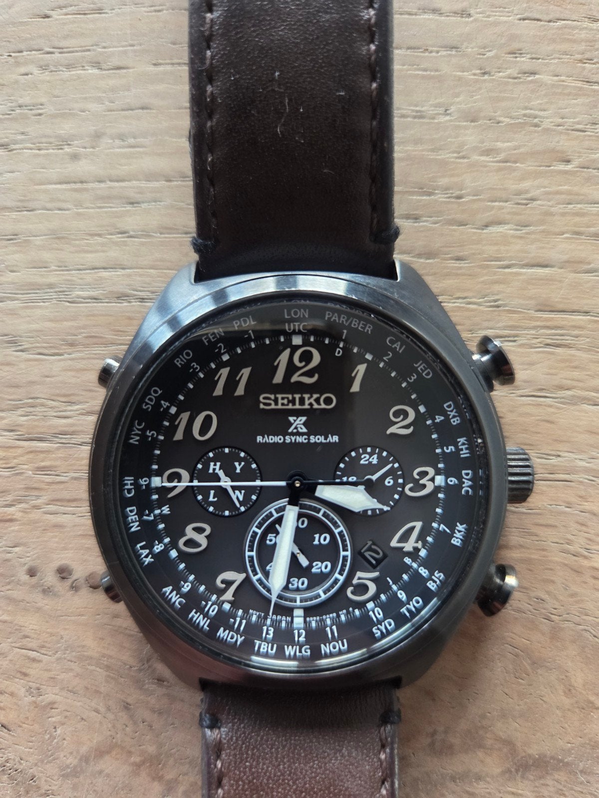 Seiko Radio Sync Solar Polshorloge - Herenhorloge, Sieraden, Tassen en Uiterlijk, Seiko, Staal, Polshorloge, Ophalen of Verzenden