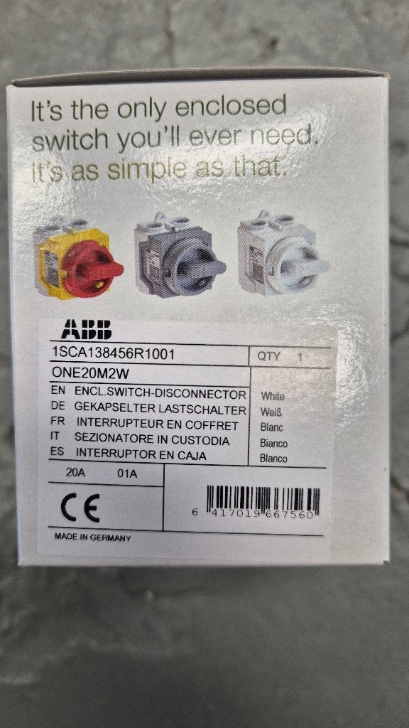 ABB Werkschakelaar 2P IP67 20A, Verzenden, Nl-tech-ep@abb.com, Nieuw, Schakelaar