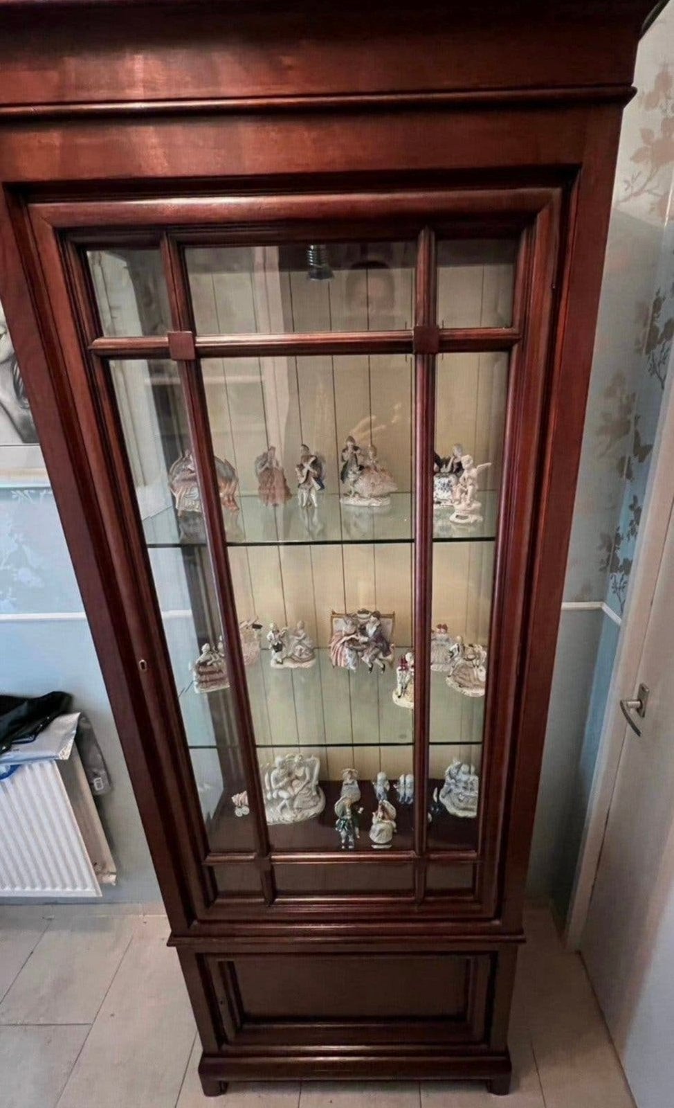 Vitrinekast 2 delig met geslepen glas, 150 tot 200 cm, 25 tot 50 cm, 50 tot 100 cm, Ophalen of Verzenden