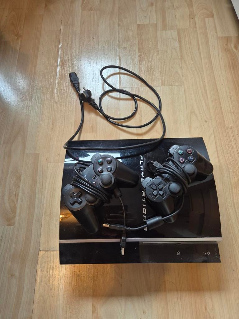 PlayStation 3 Fat CECHL04 (80GB) met 2 controllers, Spelcomputers en Games, Spelcomputers | Sony PlayStation 3, Ophalen, Gebruikt