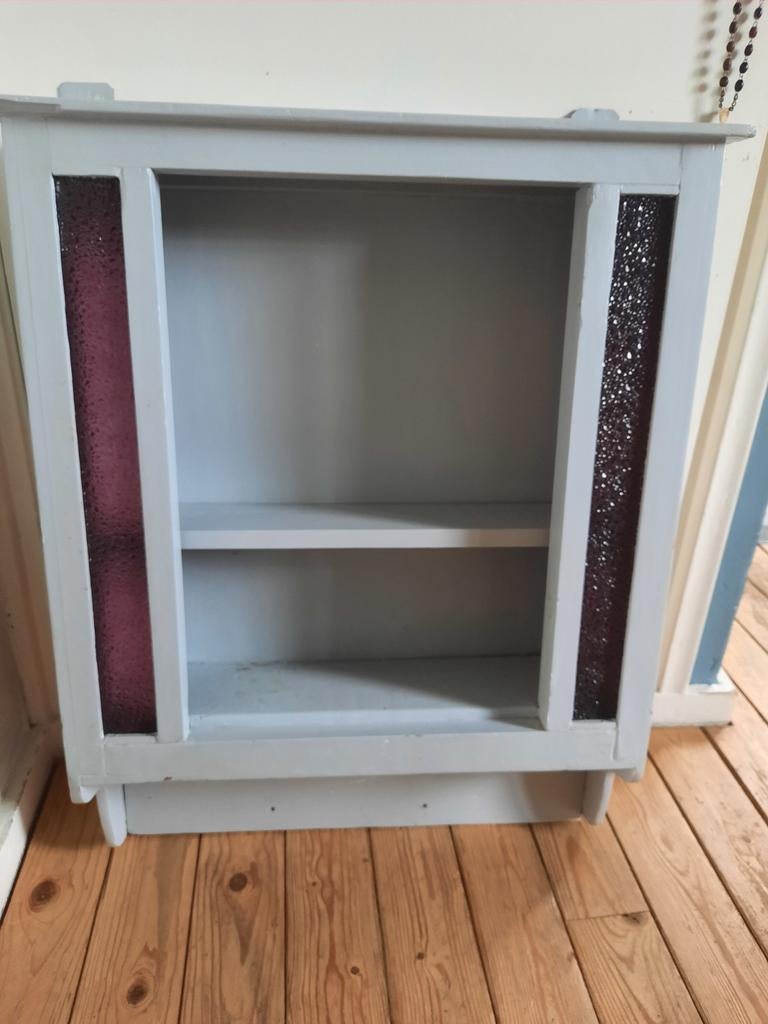 Brocante vintage wandkastje kruidenkastje vitrinekasten, Huis en Inrichting, Ophalen of Verzenden