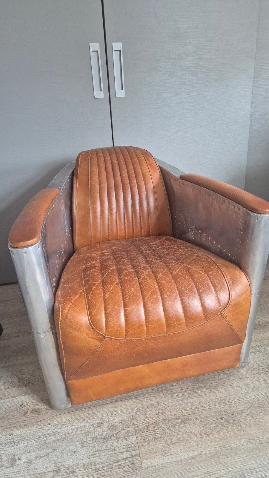 Rockson's aviator fauteuil, Ophalen, Aviator, Industrieel, Vintage, 75 tot 100 cm, Zo goed als nieuw