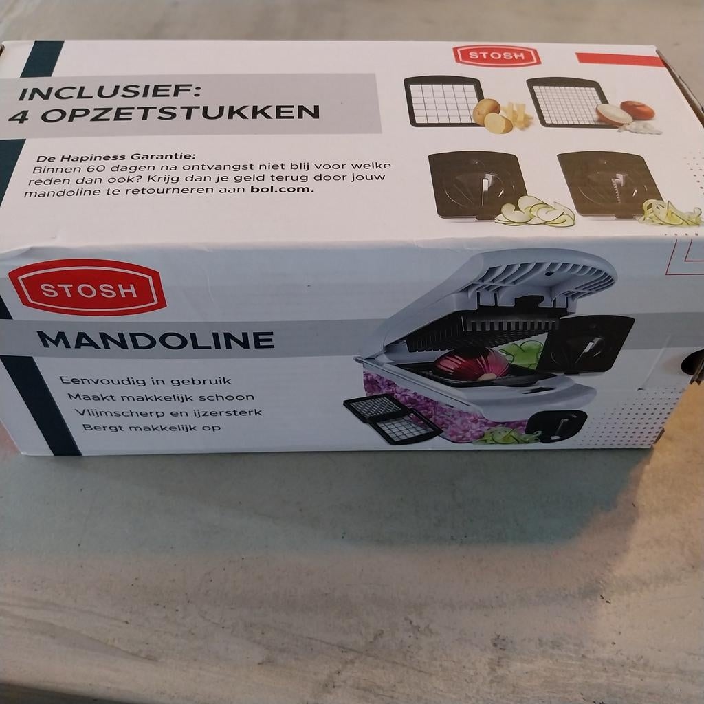 StosH Mandoline - Zo goed als nieuw met 4 opzetstukken, Huis en Inrichting, Keuken | Keukenbenodigdheden, Zo goed als nieuw, Snijmachine