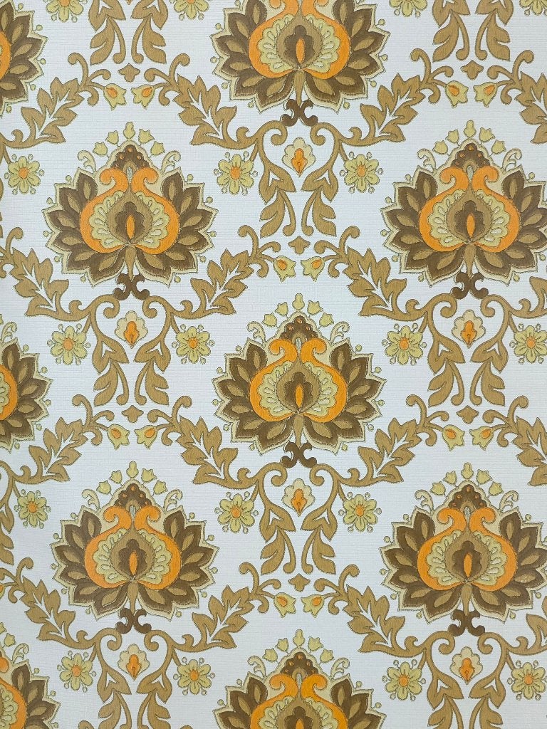 5946 Vintage flower power wallpaper behang  Swiet, Ophalen of Verzenden, Bruin