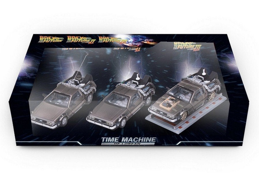 ZELDZAAM: Back to the future 1:43"giftset, Ophalen of Verzenden, Nieuw, Auto, Overige merken