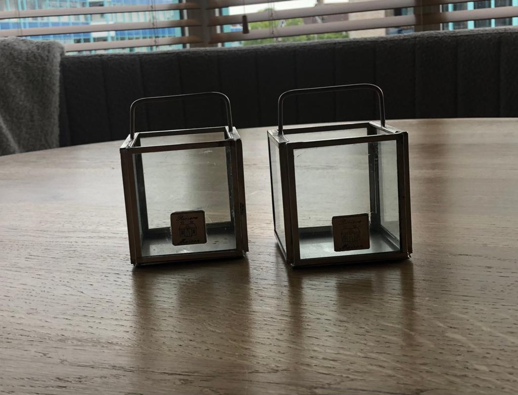 2 Riviera Maison french glass boxjes, Ophalen of Verzenden, Zo goed als nieuw, Onbekend