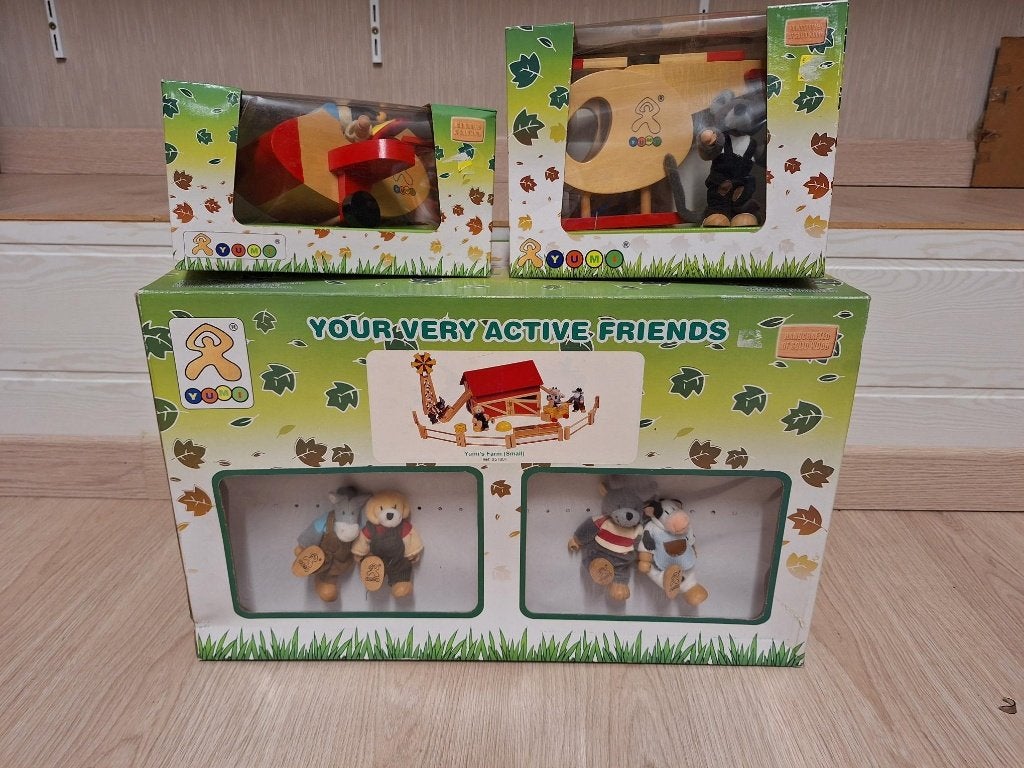Nieuw Houten boerderij / vliegtuig / helicopter, Kinderen en Baby's, Speelgoed | Houten speelgoed, Ophalen of Verzenden, Nieuw