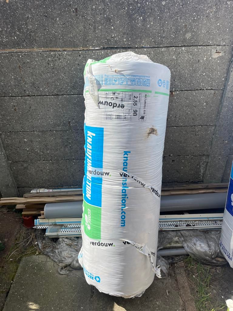Knauf Insulation Naturoll 035 glaswol, Ophalen, Nieuw, 5 tot 10 m², 8 tot 12 cm