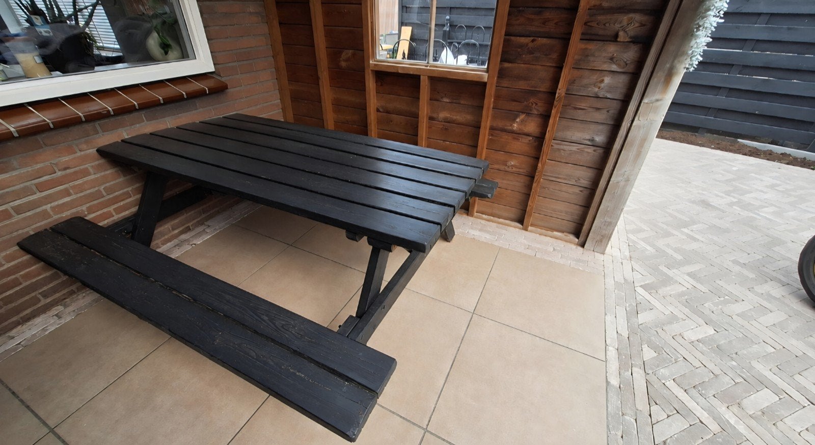 picknick bank, Tuin en Terras, Picknicktafels, Ophalen, Rechthoekig, Hout
