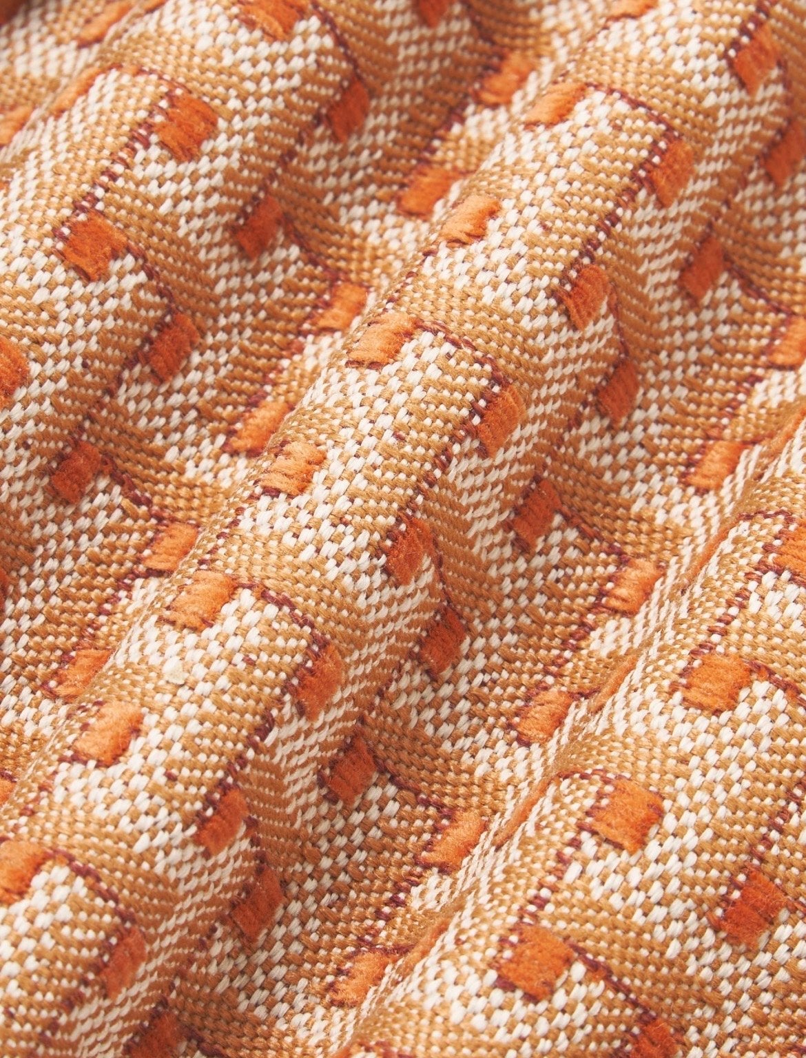Palais Luxury Stof Janis Sienna, Ophalen, Overige materialen, 120 cm of meer, Oranje