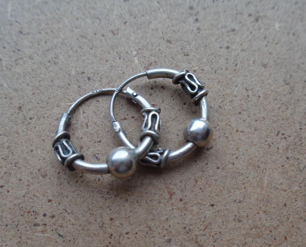 zilveren Bali oor ringen [896], Hangers, Verzenden, Nieuw, Zilver