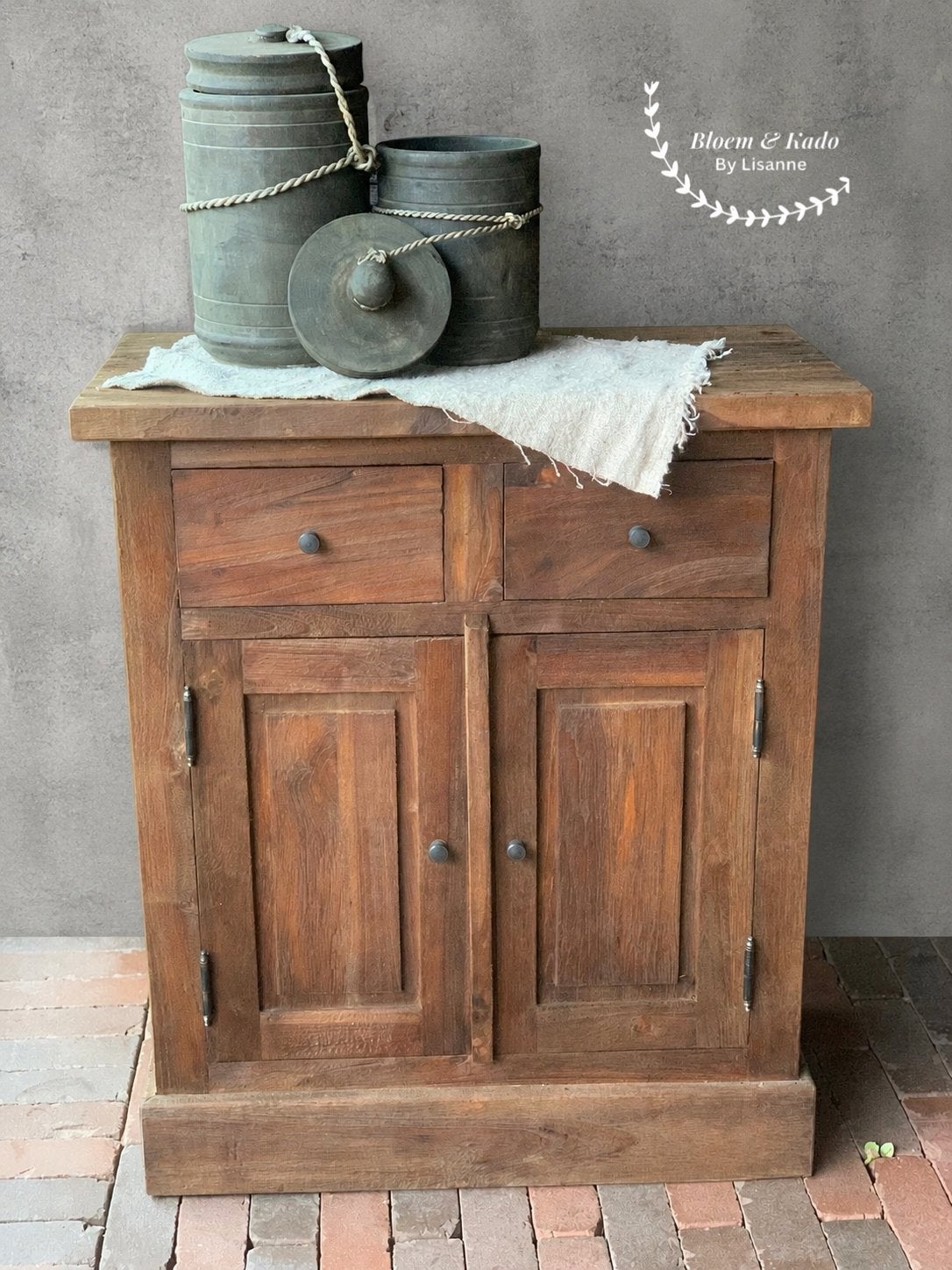 Nieuw!! teak houten kastje, Ophalen of Verzenden
