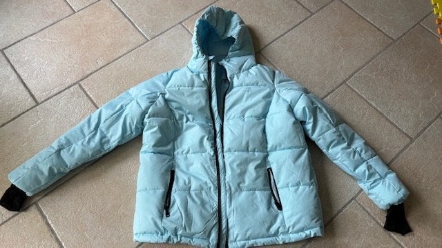 Dames skijas, winterjas lichtblauw maat L, Ophalen of Verzenden, Zo goed als nieuw, Blauw